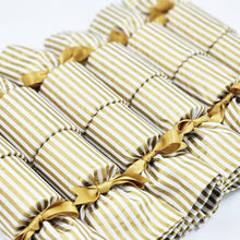 Load image into Gallery viewer, Gold Stripes Reusable Christmas Crackers Set of 6