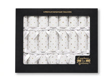 Load image into Gallery viewer, Starlight box of eight premium handmade crackers with soft natural product shading