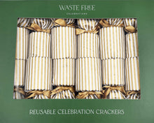 Load image into Gallery viewer, Gold Stripes Reusable Christmas Crackers Set of 6
