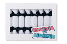 Load image into Gallery viewer, Bulk buy, Luxury, Christmas Snowfall, Ultra High Quality, Navy Blue Bow, Handmade Bon Bon - Box of 48 Units | Bonbon Crackers
